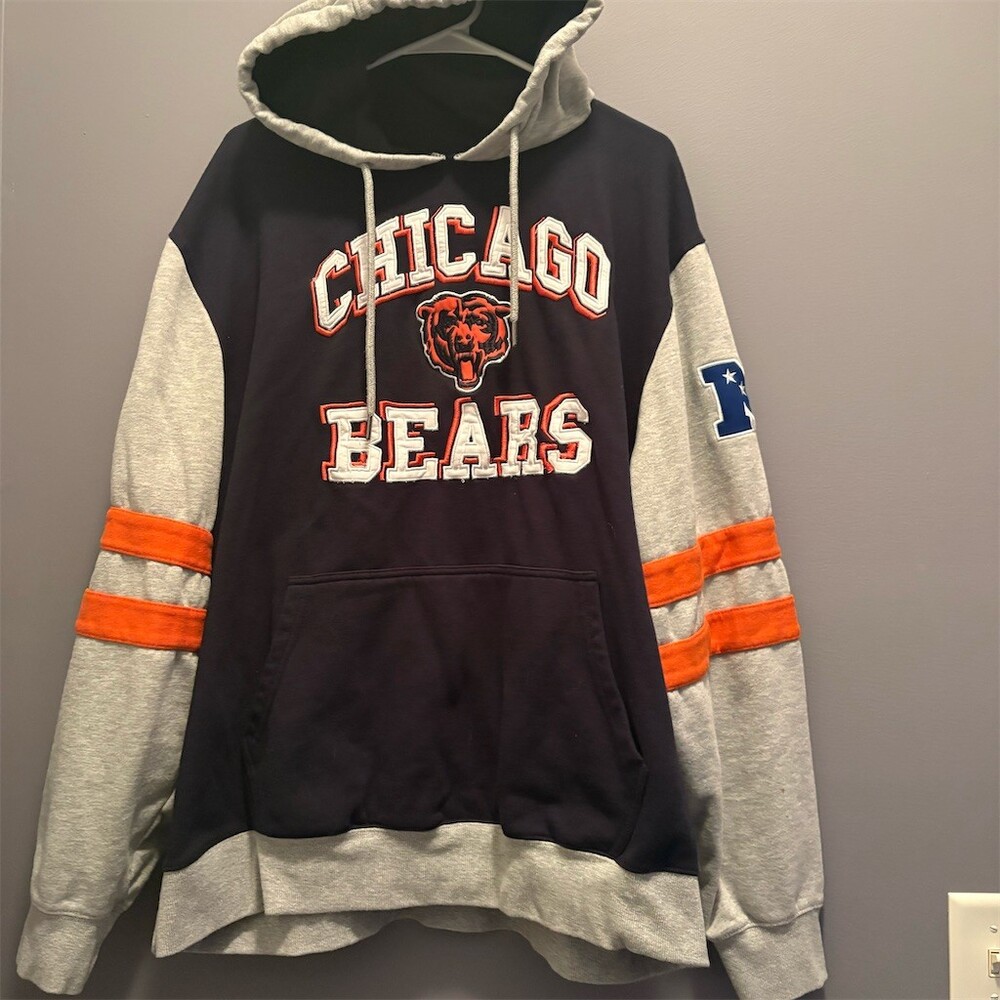 NFL Chicago Bears NFL Hoodie Mens 3XL Navy Gray Orange Pullover